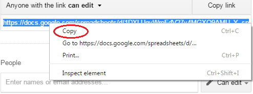 Click copy