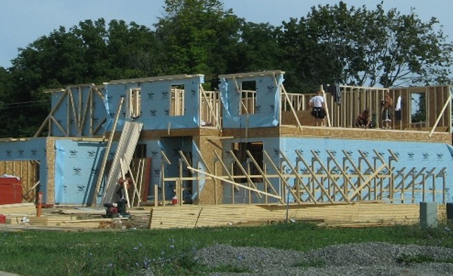 Image of a house in construction.