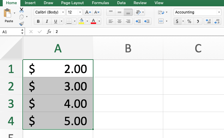 Format Numbers To Currency In Excel 6234